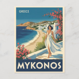 Carte Postale Vintage Mykonos Grèce Iles grecques Voyage