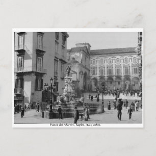 Carte Postale Vintage Naples Italie monument - Piazza dei Martir