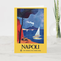 Carte postale vintage Naples Italie Travel