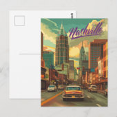Carte Postale Vintage Nashville Travel (Devant / Derrière)