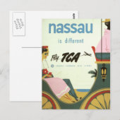 Carte Postale Vintage Nassau Bahamas Travel (Devant / Derrière)