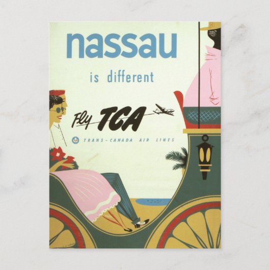Carte Postale Vintage Nassau Bahamas Travel (Devant)