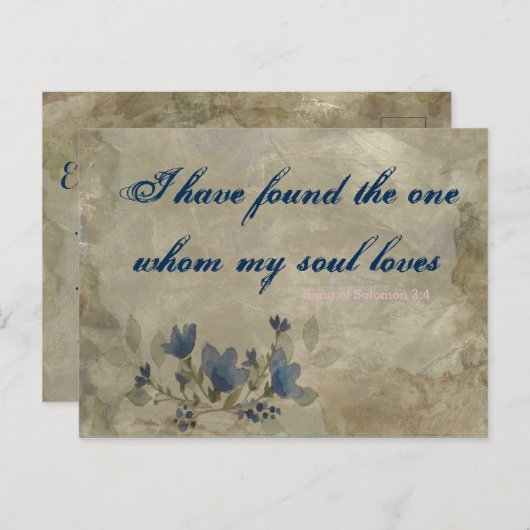 Carte postale vintage Navy et Blush (Devant / Derrière)