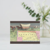 Carte Postale Vintage Nebraska Map (Debout devant)