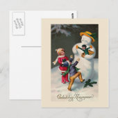 Carte postale Vintage néerlandaise "Gelukkig Nieun (Devant / Derrière)