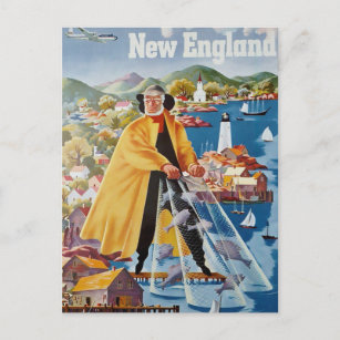 Carte postale vintage New England Travel