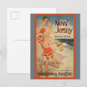 Carte Postale Vintage New Jersey Beaches Pennsylvania Railroad (Devant / Derrière)