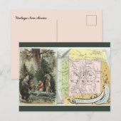 Carte Postale Vintage New Mexico Map (Devant / Derrière)