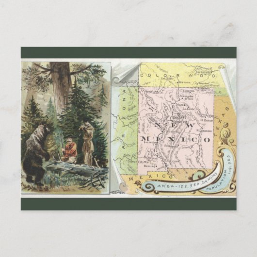 Carte Postale Vintage New Mexico Map (Devant)