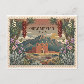 Carte Postale Vintage New Mexico Travel Poster Art