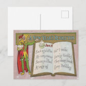 Carte Postale Vintage New Year's Resolution Jester (Devant / Derrière)