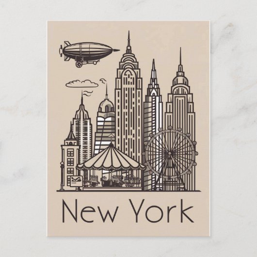 Carte Postale vintage new york (Devant)