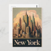 Carte Postale vintage new york (Devant / Derrière)