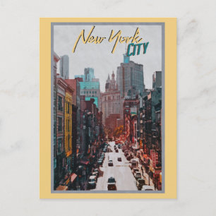 Carte Postale Vintage New York City Street Skyline Travel