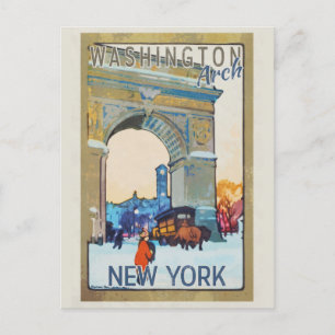 Carte Postale Vintage New York City Washington Arch Travel