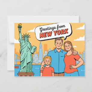 Carte postale vintage New York Salutations de