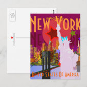 Carte Postale Vintage New York Travel (Devant / Derrière)
