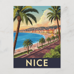 Carte Postale Vintage Nice France Travel