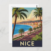 Carte Postale Vintage Nice France Travel (Devant / Derrière)