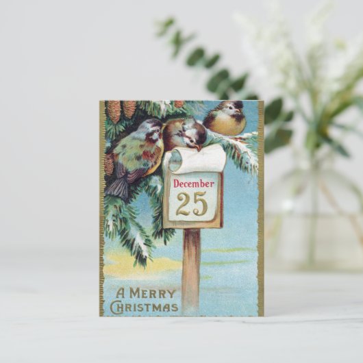 Carte postale Vintage Noël (Debout devant)