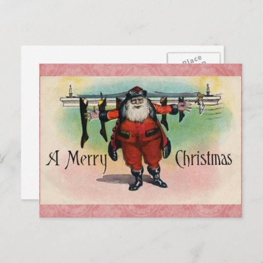 Carte postale Vintage Noël (Devant / Derrière)