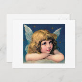 CARTE POSTALE : VINTAGE NOËL ANGEL/CHERUB (Devant / Derrière)