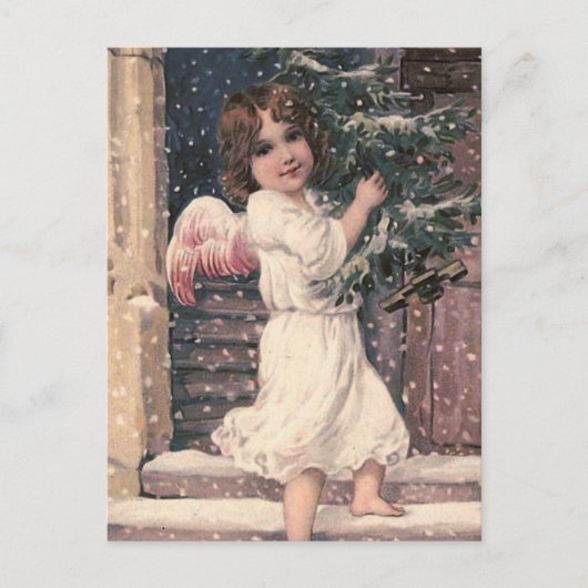 Carte postale Vintage Noël "Angel Delivery" (Devant)