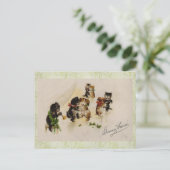 Carte postale - Vintage Noël Chats Chiens Danse (Debout devant)