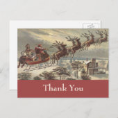 Carte Postale Vintage Noël Merci (Devant / Derrière)