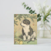 Carte Postale Vintage Noël Merci (Debout devant)