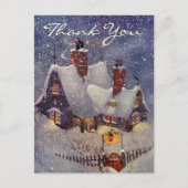 Carte Postale Vintage Noël Merci (Devant)