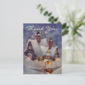 Carte Postale Vintage Noël Merci (Debout devant)
