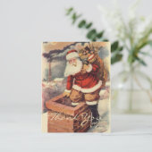 Carte Postale Vintage Noël Merci (Debout devant)