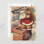 Carte Postale Vintage Noël Merci (Devant / Derrière)