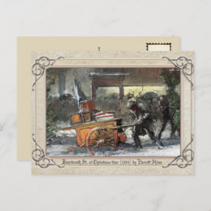 Carte Postale Vintage Noël Quatorzième St. à l'heure de Noël