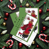 Carte Postale Vintage Noël Red Coat Society Dames