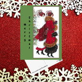Carte Postale Vintage Noël Red Coat Society Dames