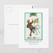 Carte Postale Vintage Noël Vacances Élégant Art Rétro (Devant / Derrière)