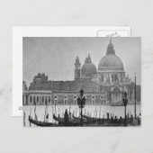 Carte postale Vintage noir Venise Canal Voyage (Devant / Derrière)