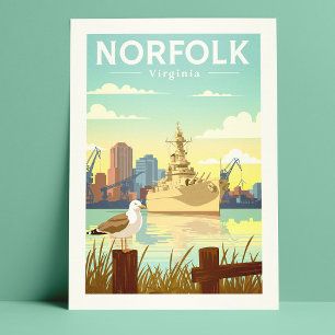Carte Postale Vintage Norfolk Virginie