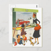 Carte Postale Vintage Nouveau Home Travail Déplacé (Devant / Derrière)