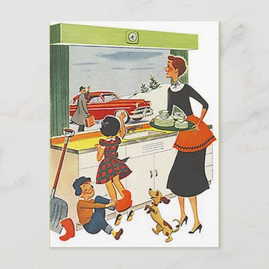 Carte Postale Vintage Nouveau Home Travail Déplacé (Devant)