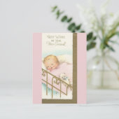 Carte Postale Vintage "Nouvel Arrivée" bébé (Debout devant)