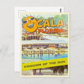 Carte Postale Vintage Ocala, Floride Bateaux touristiques (Devant / Derrière)