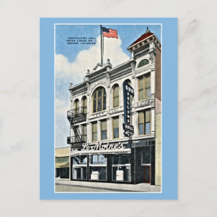 Carte Postale Vintage Oddfellows Hall, Denver, Co