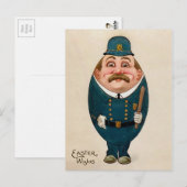 Carte postale vintage Oeuf Cop Pâques (Devant / Derrière)