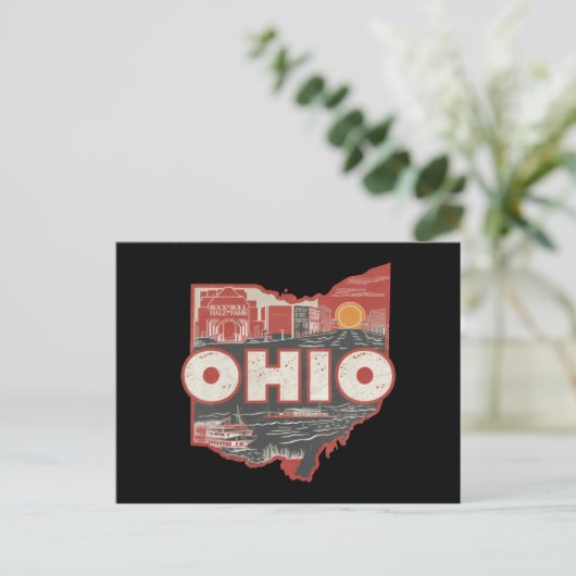 Carte postale vintage Ohio USA Map (Debout devant)