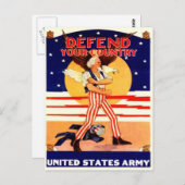 Carte postale vintage Oncle Sam (Devant / Derrière)