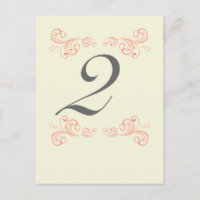 Vintage, orange, gris Mariage Numéro de tableau