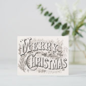 Carte Postale Vintage Ornate Élégant Joyeux Noël (Debout devant)